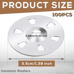 Dunzy 100 Pcs 1.38 Inch Washers for inches, as shown in the pictures