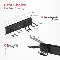 Tidyme Garage Wall Organizer 48 Heavy-Duty Tool Storage Rack Adjustable