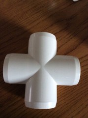 1-1/4″ inch Furniture Grade PVC Cross Fitting Made in USA WHITE LOT OF 2