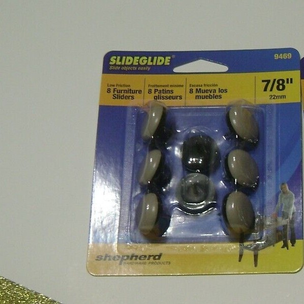 Shepherd Hardware SLIDEGLIDE Furniture/ Appliance Glide 7/8″ 9469 8 pk
