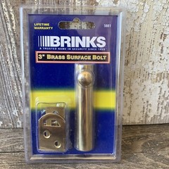 Brinks Hardware 3″ Brass Surface Bolt 5661 NEW IN PACKAGE