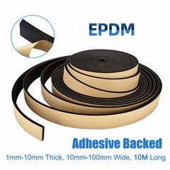 Self Adhesive Backed EPDM Foam Sponge Strip Roll Sheet Tape Sticky Seal 10M