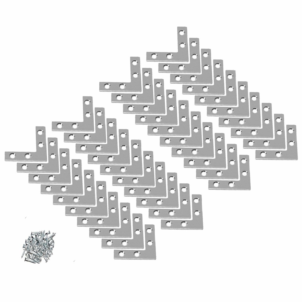 40x 1.5″ inch Flat Corner Braces w/ Screws Pack of 40 Pcs Lot Right Angle Braces