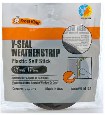 V-Seal Weatherstrip Tape, Brown, 7/8 In. x 17 Ft. – M13BH