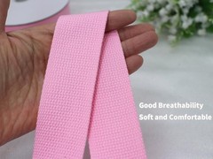 1.5 inch Pink Cotton Webbing Straps for Sewing Braid Handles Bag Strap 30ft W…