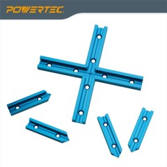 POWERTEC 71711 24 Inch Double-Cut Profile Universal T-Track w/ Intersection Kits