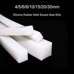 1m White Solid Square Silicone Rubber Strip Sealing Gasket 4/5/6/8/10/15/20/30mm
