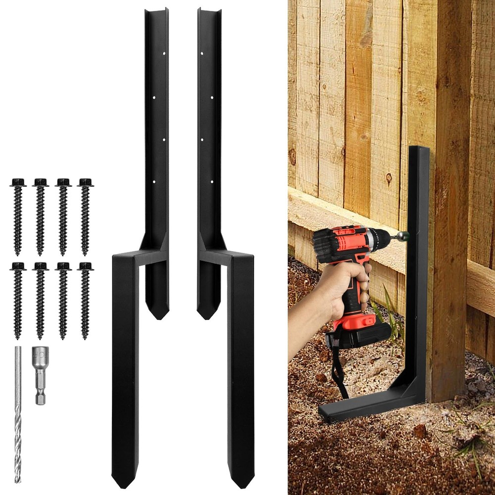 Fence Post Repair Kit Double Legs – Heavy Duty Steel Anchor Spike for Broken