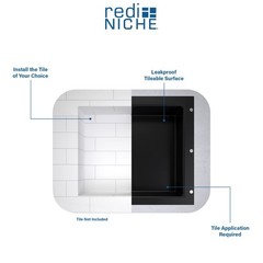 Tile Redi Usa Rndh1614S-14 Niche Double Recessed Shower Shelf Two Shelves 14 H