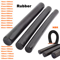 14MM-150MM Black Solid Fluororubber Round Rod Materials L=100MM/450MM/500MM