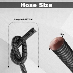 NOWBALL 3in Automotive Air Duct Hose, Length 2 Meter-6.6ft, 3″ Silicone Flexi…