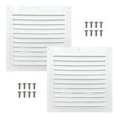 10 X 10 In. White Aluminum Attic Gable Vents with Screen Mesh Louvered Design fo