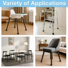 Softtouch 3/4 Round Non-Marking Rubber Slip-On Chair Leg Tips Nonslip