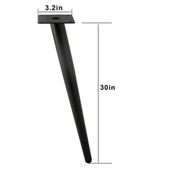 ALXEH Oblique Furniture Leg 30 Inch, Slant Tapered Metal Coffee Table Legs 4pcs,