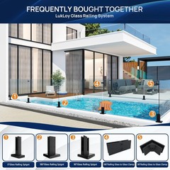 Glass Railing Clamp Stainless Steel Black 180 Degree Fence Pool Balustrade