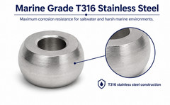 10Pc Plain Ball Swage Fitting 3/16″ SS316 Industrial Wire Rope Terminal Cable
