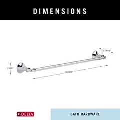 Delta Ashlyn 1-Pack 24 Towel Rack For Bathroom Polished Chrome Towel Bar For
