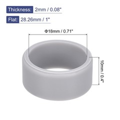 5 x Silicone Rubber Bands Rings Non-slip 1″ Grey for Wrapping Paper