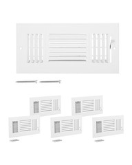 4 x 10 Inch Floor Registers, 6-Pack Floor Vents, HVAC 3-Direction Iron Vent Gril