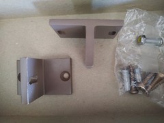 NOS Vintage Leigh Ives Extruded Aluminum Adj. Hand Rail Bracket Brown Lacquer