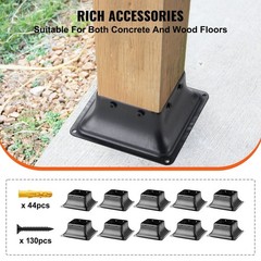 4×4 Wooden Post Base 10 Pieces 3.6×3.6 Steel Bracket Galvanized