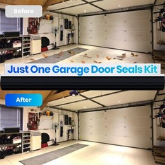 Professional Garage Door Seal Kit Fit for 16.5FT, Black (U Shape+ O Ring)