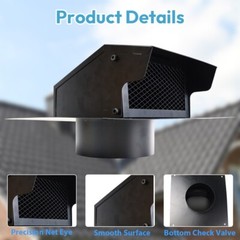 6 Inch Removable Roof Vents Galvanized Steel Exhaust Vent with Damper for Houses