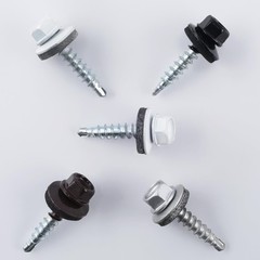 JEGONFRI 300pcs #10 x 1 White Hex Head Self-Drilling Metal 1 in,