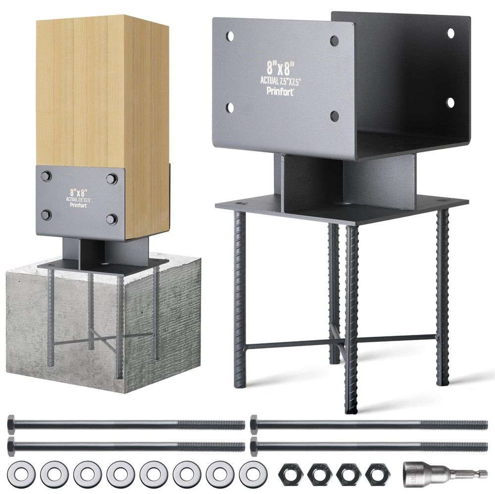 Durable 8″x8″ Stainless Steel Post Base Bracket for Concrete – 1 Pack