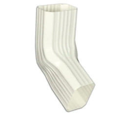 2 In. X 3 In. White Vinyl Downspout Extension – A/B Elbow
