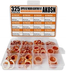 325 PCS, 10 Sizes, Premium Copper Metric Sealing Crush Copper_Washers_325Pcs