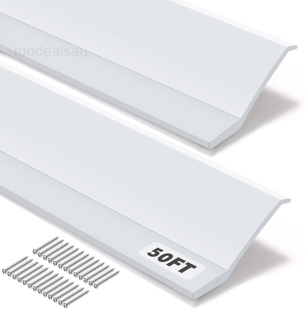Weatherproofing Garage Door Seals Top and Sides Seal Strip PVC 50 ft, White