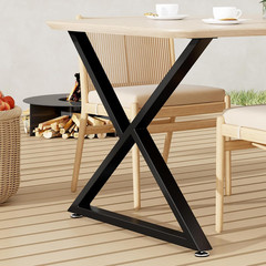 Giantjellies Z Shape Heavy Duty Metal Table Legs Set Of 2 28 H35 W Black Table