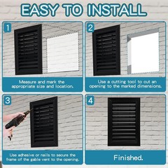 2 Pcs 12″ X 18″ Gable Vent Aluminum Alloy Wall Vents Shed Attic Vent with Screen