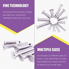 Swpeet 96Pcs Clevis Pin Assortment Kit, 304 Stainless Steel M3 M4 M5 Silver