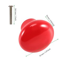 MAHIONG 20 Pack Red Ceramic Cabinet Knobs, 1.26Inch/32mm Drawer Dresser