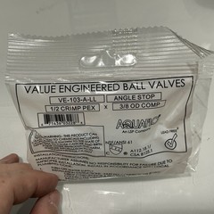 Aquaflo E-Z Turn Ball Valve Angle Stop VE-103-A-LL, Box Of 24