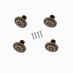 GDQLCNXB Pull Handle Metal Flower Shape Cabinet Drawer Door Knob Bronze