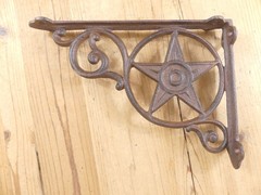 4 Cast Iron Star Brackets Garden Braces Shelf Bracket RUSTIC Corbels Mantle
