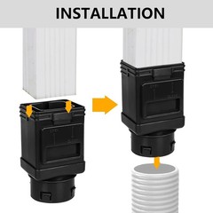 Downspout Filter, Leaf Gutter Guard, Black 2 Pk Fits 2X3 & 3X4 Drainpipe