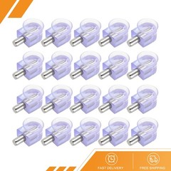 20pack Shelf Support Pegs Glass Clamp Bracket Zinc Alloy Nail 22x13x8mm