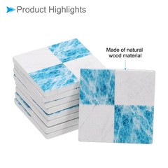 Dollhouse Flooring, 1.18″ Square, Wood Miniature Floorboard (Blue), 9-Pieces