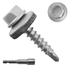 JEGONFRI 300Pcs #10 X 1 Galvanized Hex Head Self-Drilling Metal Roofing Screws,
