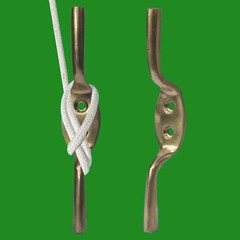 1x 100mm (4″ Inch) Solid Brass Cleat Hook, Flag Pole Rope Halyard Washing Line