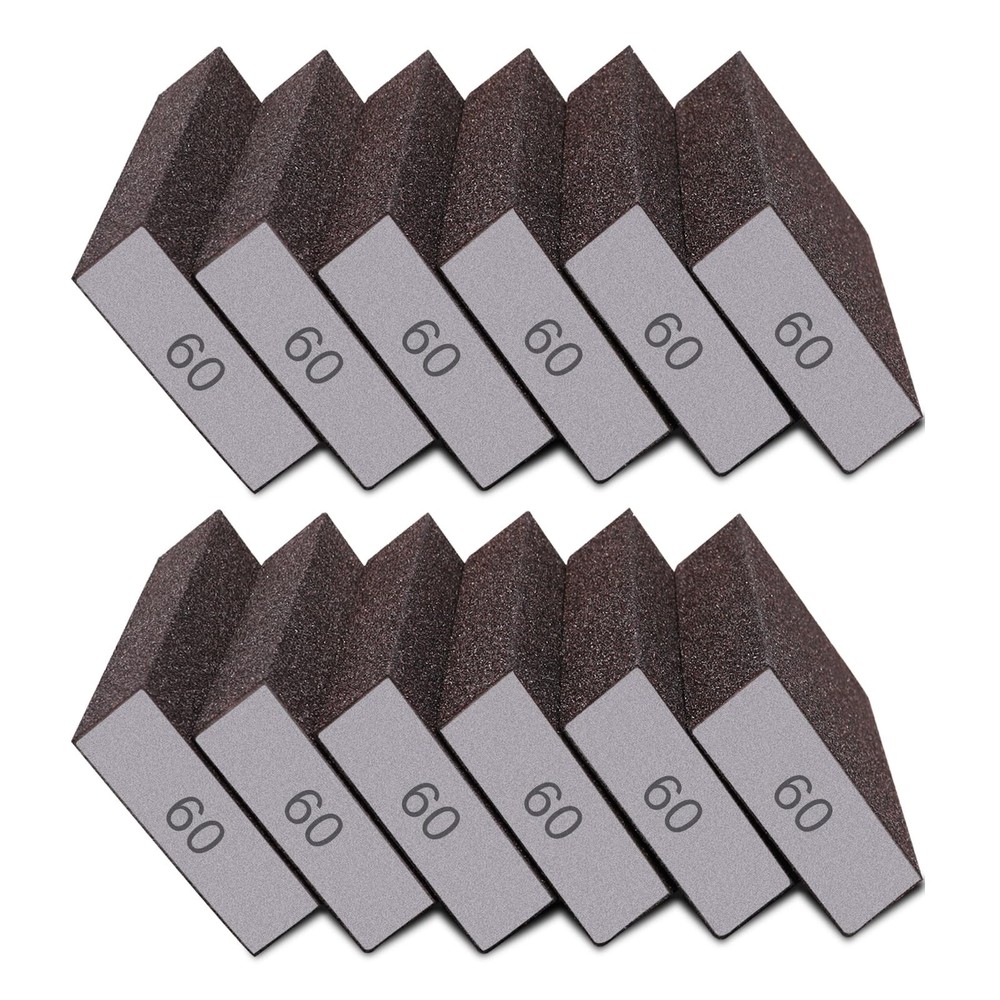 12Pcs Sanding Sponge 60 Grit Coarse Sanding Blocks for Drywall Metal Wood Was…