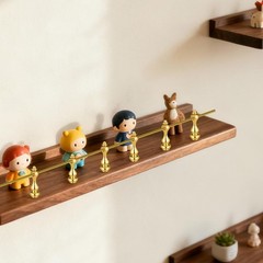 TOPPERFUN 8Pcs Brass Shelf Railing Brackets Cabinet Connectors