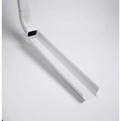 Dripper Flipper 2 In. X 3 In. White Vinyl Downspout Extension