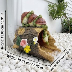 Euiroet Funny Turtle Gutter Downspout Extender Statue, 3″x4″, Green Multi
