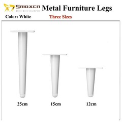 Smaxcn 8pcs 9 7/8″ White Metal Furniture Legs Cabinet Sofa Bed Support Feet
