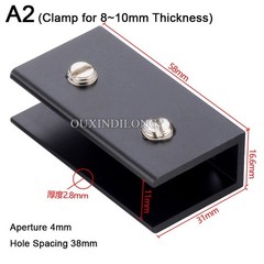 10PCS Aluminium Alloy Glass Clamps 5~20mm Glass Shelf Clamps Brackets Connectors